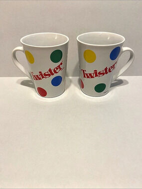 Twister Two-Mug Set White Multicolor Polka Dot